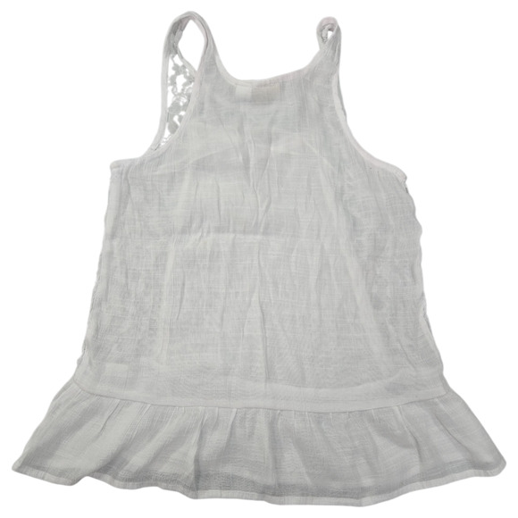 Mudd Womens XS White Sleeveless Top Sheer Y2K Whimsigoth Country Summer EUC - Picture 7 of 7